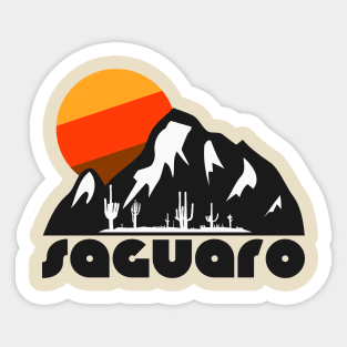 Retro Saguaro ))(( Tourist Souvenir National Park Design Sticker